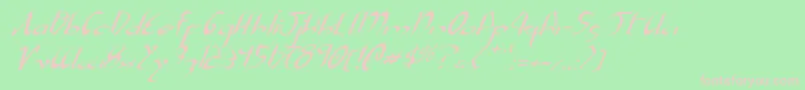 XaphanExpandedItalic-fontti – vaaleanpunaiset fontit vihreällä taustalla