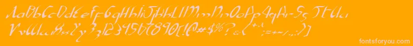 Fonte XaphanExpandedItalic – fontes rosa em um fundo laranja