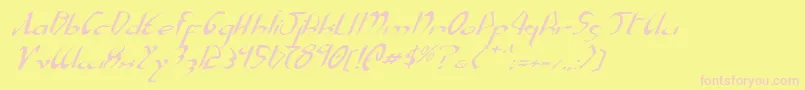 XaphanExpandedItalic-Schriftart – Rosa Schriften auf gelbem Hintergrund