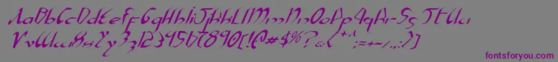 XaphanExpandedItalic Font – Purple Fonts on Gray Background