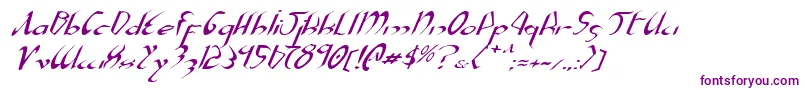 XaphanExpandedItalic Font – Purple Fonts on White Background