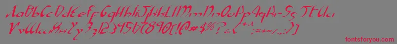 XaphanExpandedItalic-Schriftart – Rote Schriften auf grauem Hintergrund