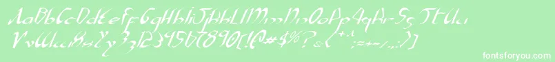 Шрифт XaphanExpandedItalic – белые шрифты на зелёном фоне