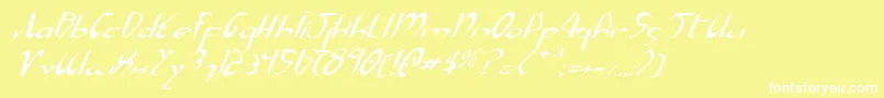 Шрифт XaphanExpandedItalic – белые шрифты на жёлтом фоне