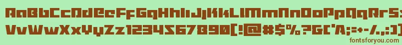 Шрифт Turbochargecond – коричневые шрифты на зелёном фоне