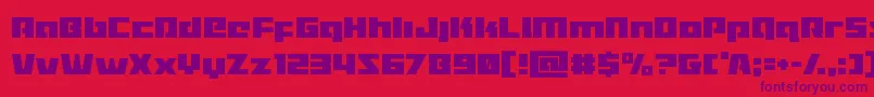 Turbochargecond Font – Purple Fonts on Red Background