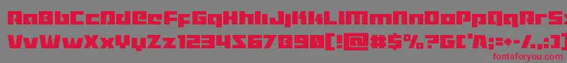 フォントTurbochargecond – 赤い文字の灰色の背景