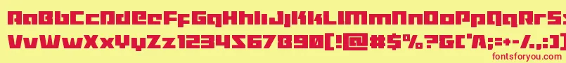 Turbochargecond Font – Red Fonts on Yellow Background