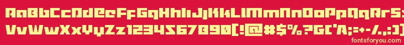 Turbochargecond Font – Yellow Fonts on Red Background