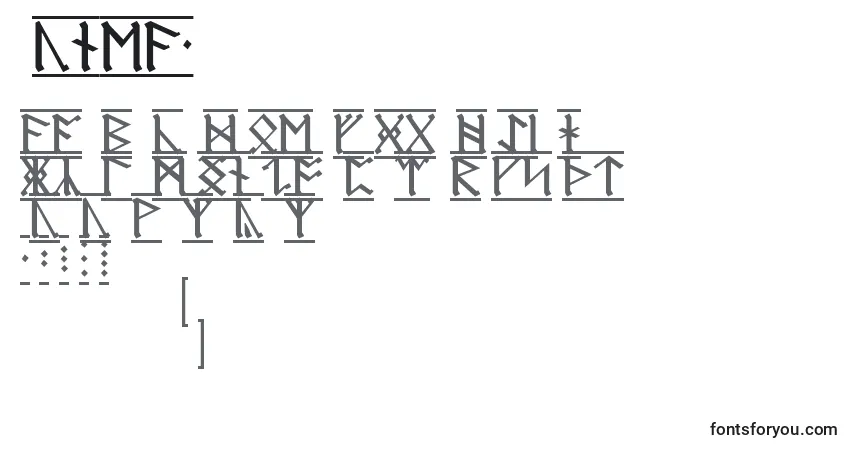 Schriftart RuneA1 – Alphabet, Zahlen, spezielle Symbole