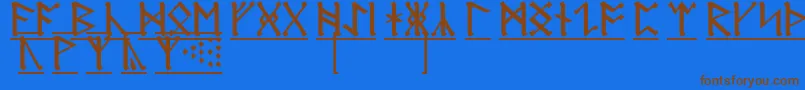 RuneA1 Font – Brown Fonts on Blue Background