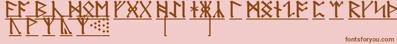 RuneA1 Font – Brown Fonts on Pink Background