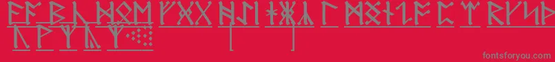 フォントRuneA1 – 赤い背景に灰色の文字