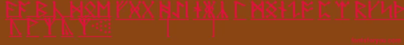 RuneA1 Font – Red Fonts on Brown Background