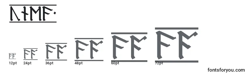 Größen der Schriftart RuneA1
