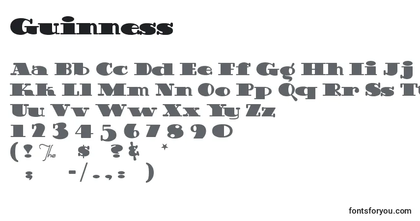 Шрифт Guinness – алфавит, цифры, специальные символы