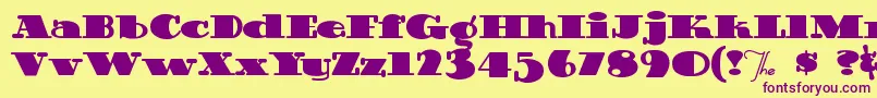 Guinness Font – Purple Fonts on Yellow Background