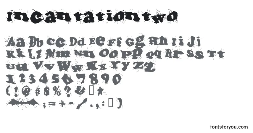 Incantationtwo-fontti – aakkoset, numerot, erikoismerkit