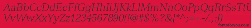 VersaillesltstdLightitalic Font – Black Fonts on Red Background