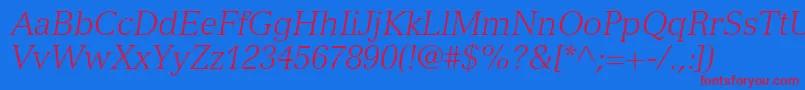 Шрифт VersaillesltstdLightitalic – красные шрифты на синем фоне