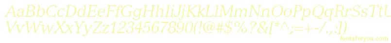 Шрифт VersaillesltstdLightitalic – жёлтые шрифты