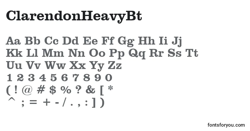 Schriftart ClarendonHeavyBt – Alphabet, Zahlen, spezielle Symbole