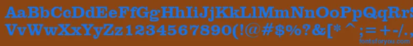 ClarendonHeavyBt Font – Blue Fonts on Brown Background