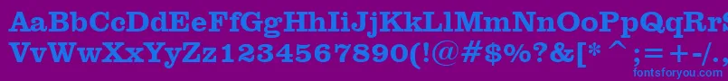 ClarendonHeavyBt Font – Blue Fonts on Purple Background