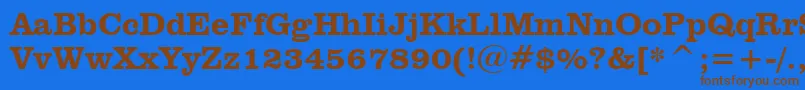 Шрифт ClarendonHeavyBt – коричневые шрифты на синем фоне