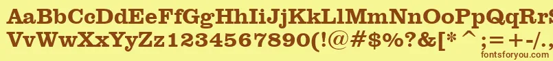 ClarendonHeavyBt Font – Brown Fonts on Yellow Background