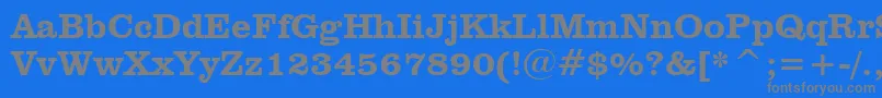 フォントClarendonHeavyBt – 青い背景に灰色の文字