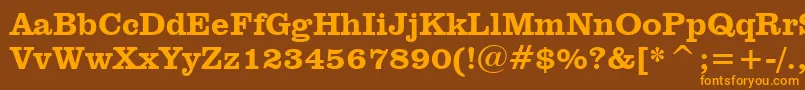 ClarendonHeavyBt Font – Orange Fonts on Brown Background