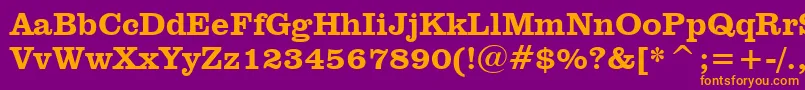 ClarendonHeavyBt Font – Orange Fonts on Purple Background