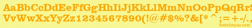 ClarendonHeavyBt Font – Orange Fonts on Yellow Background