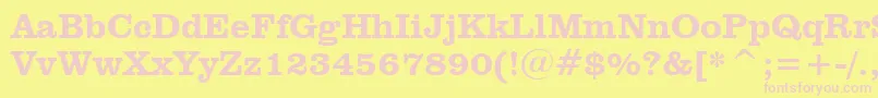 ClarendonHeavyBt Font – Pink Fonts on Yellow Background