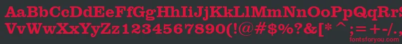 フォントClarendonHeavyBt – 黒い背景に赤い文字