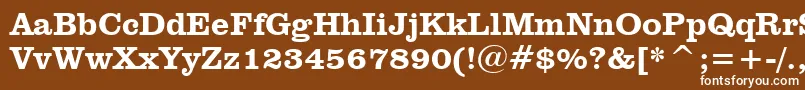 フォントClarendonHeavyBt – 茶色の背景に白い文字