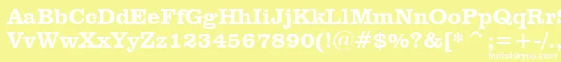 ClarendonHeavyBt Font – White Fonts on Yellow Background