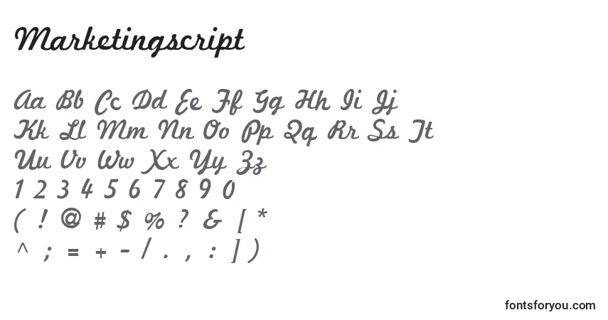 Marketingscript Font – alphabet, numbers, special characters