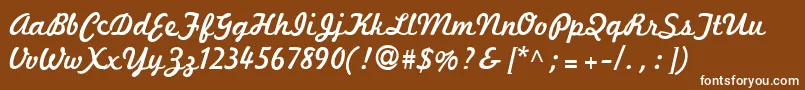Marketingscript Font – White Fonts on Brown Background