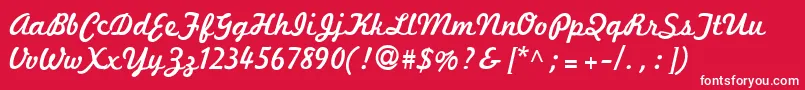 Marketingscript Font – White Fonts on Red Background