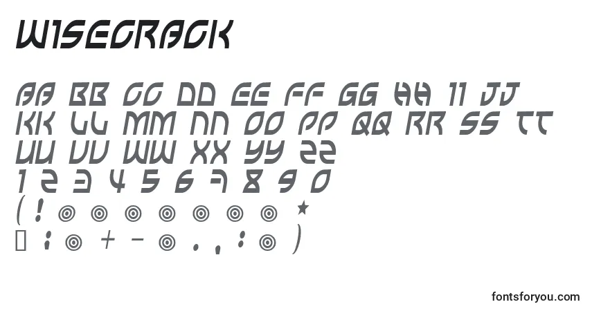 Schriftart Wisecrack – Alphabet, Zahlen, spezielle Symbole