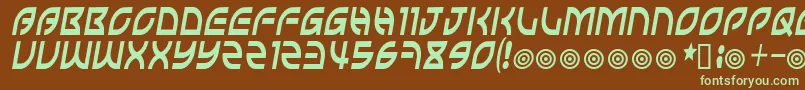 Wisecrack-fontti – vihreät fontit ruskealla taustalla