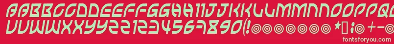 フォントWisecrack – 赤い背景に緑の文字