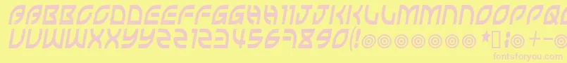 フォントWisecrack – ピンクのフォント、黄色の背景
