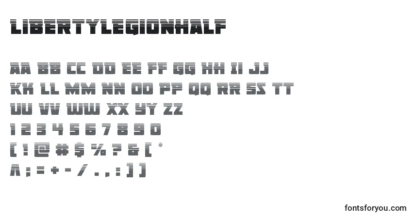characters of libertylegionhalf font, letter of libertylegionhalf font, alphabet of  libertylegionhalf font