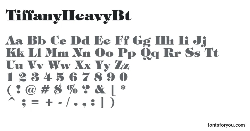 Шрифт TiffanyHeavyBt – алфавит, цифры, специальные символы