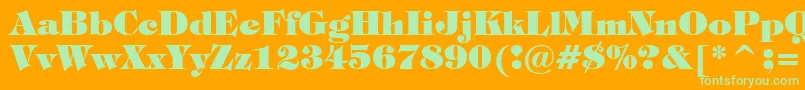 TiffanyHeavyBt-Schriftart – Grüne Schriften auf orangefarbenem Hintergrund