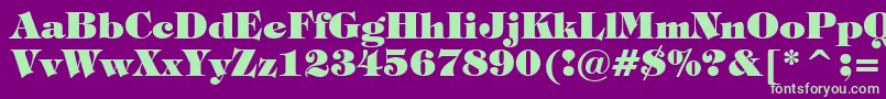 TiffanyHeavyBt Font – Green Fonts on Purple Background