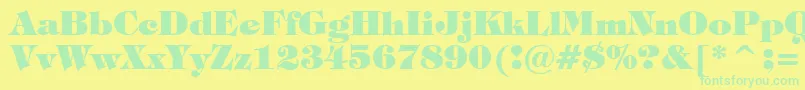 TiffanyHeavyBt Font – Green Fonts on Yellow Background